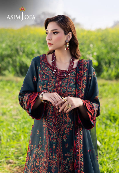 ASIM JOFA LAWN HEAVEY EMBROIDERED 3 PC WITH EMBROIDERED DUPATTA