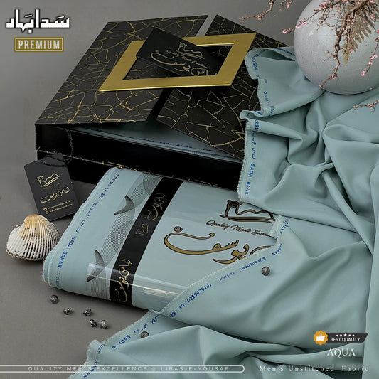 LIBAS E YOUSUF MEN'S SUMMER LUXURY WASH AND WEAR (AQUA)