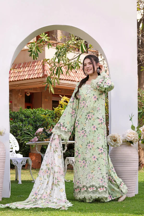 ANEELAS LAWN EMBROIDERED 3 PC WITH SOFT EMBROIDERY DUPPATA