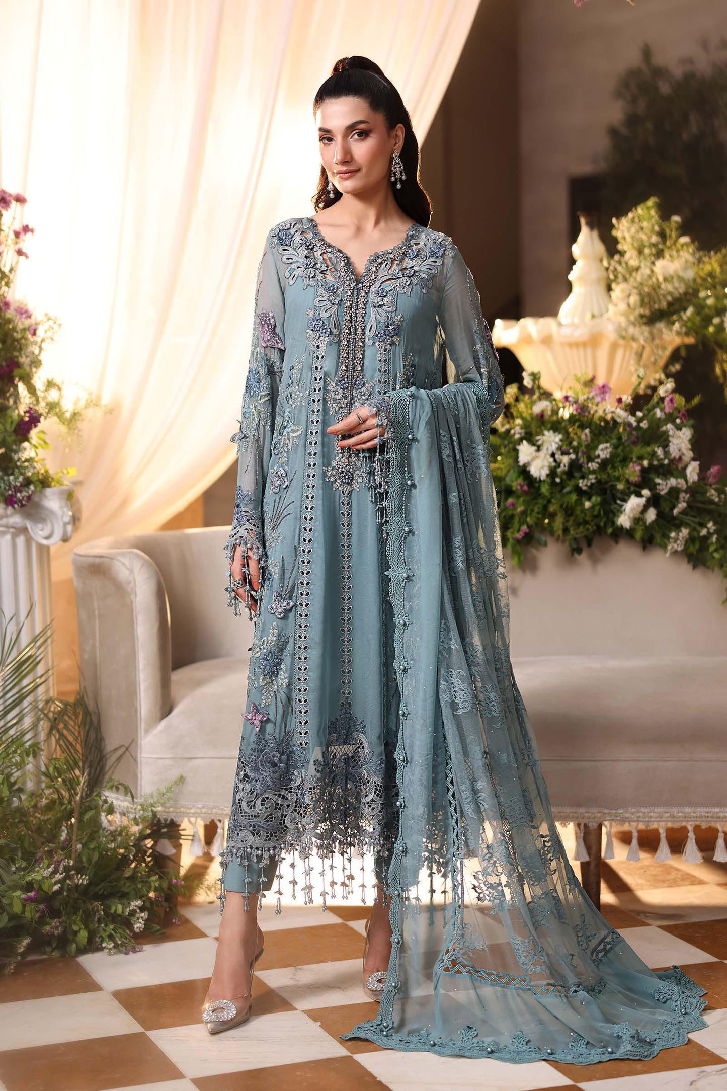MARIA B LUXURY CHIFFON EMBROIDERED 3 PC WITH EMBROIDERED DUPPATA