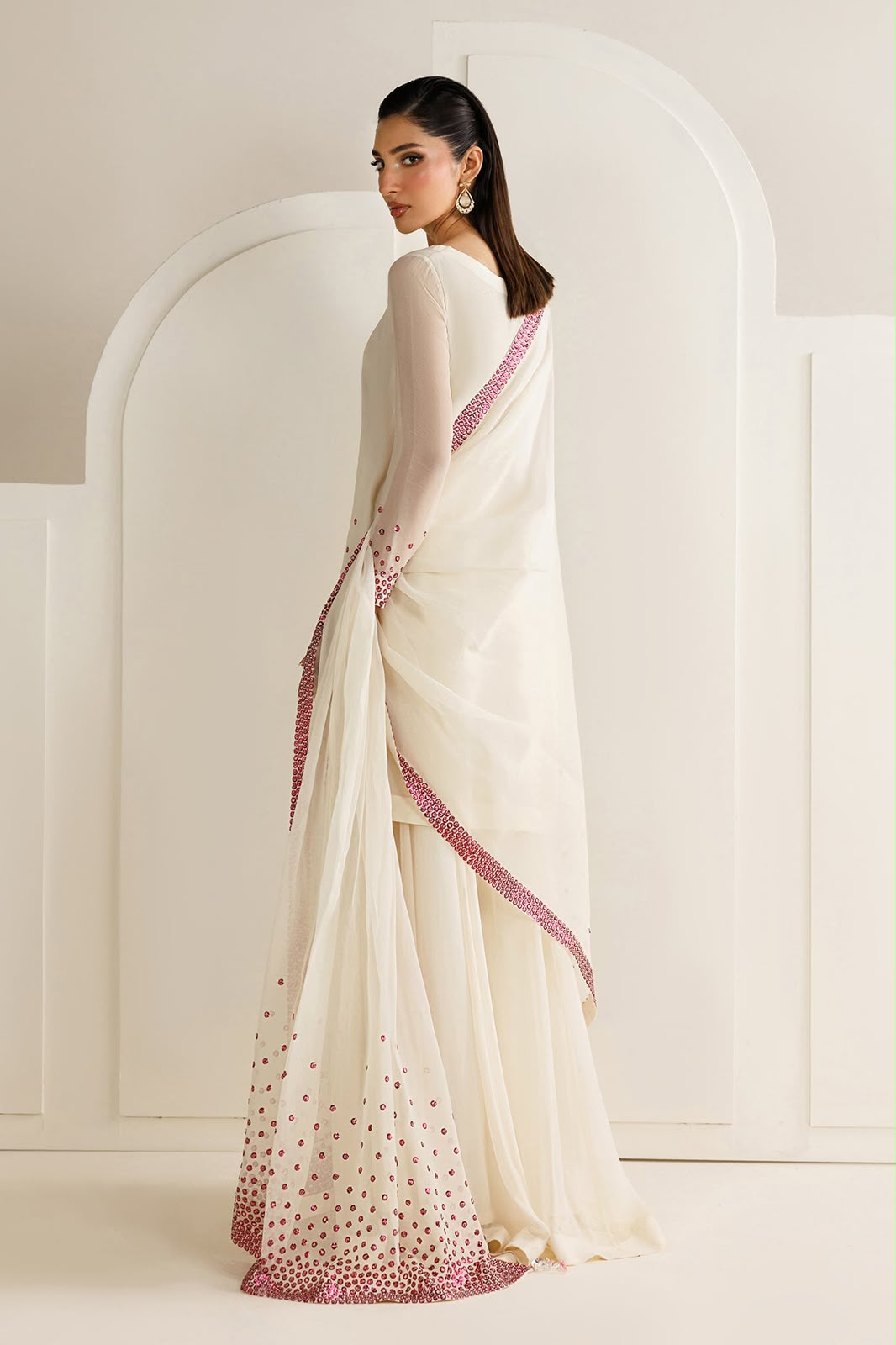 JAZMIN CHIFFON EMBROIDERED 3 PC SUIT WITH EMBROIDERED DUPPATA