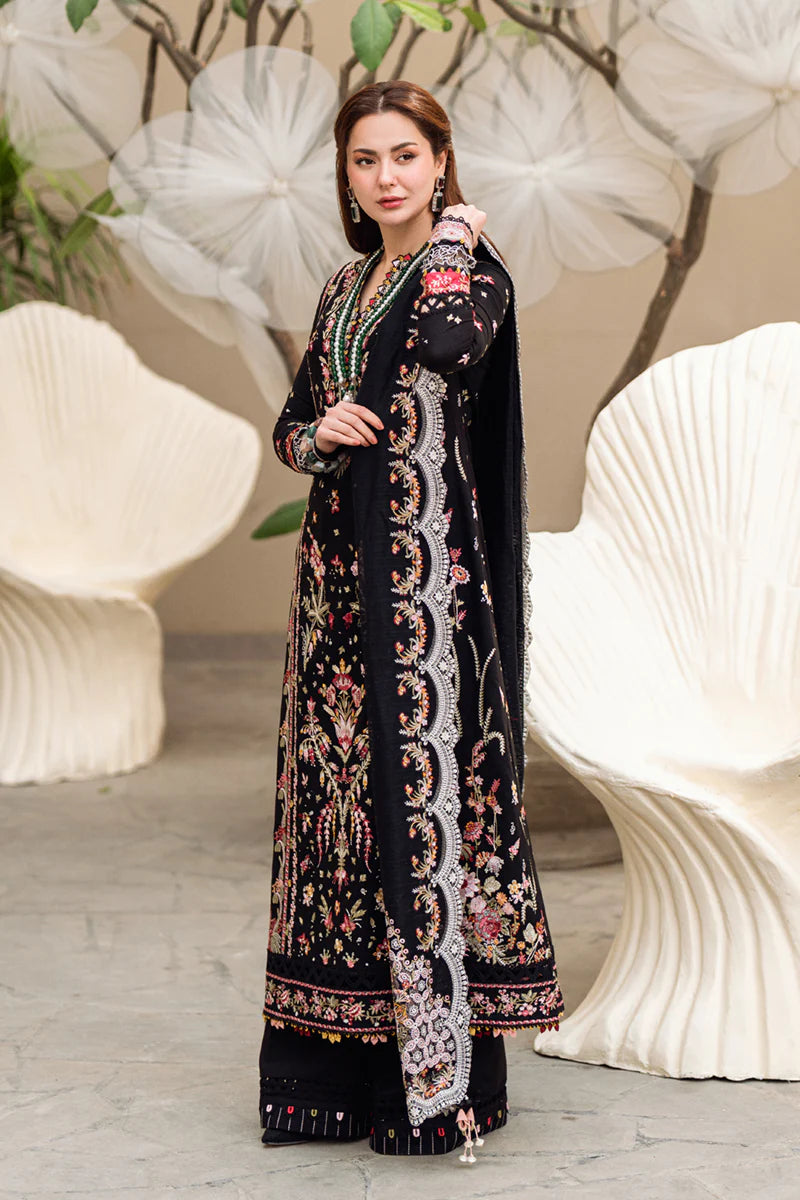 QALAMKAR LUXURY WINTER EMBROIDERED 3 PC SUIT WITH EMBROIDERED SHAWL