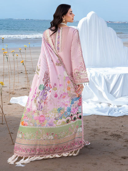 MAHNUR 3PC LAWN CHIKANKAARI EMBROIDERED SHIRT WITH SOFT DUPATTA