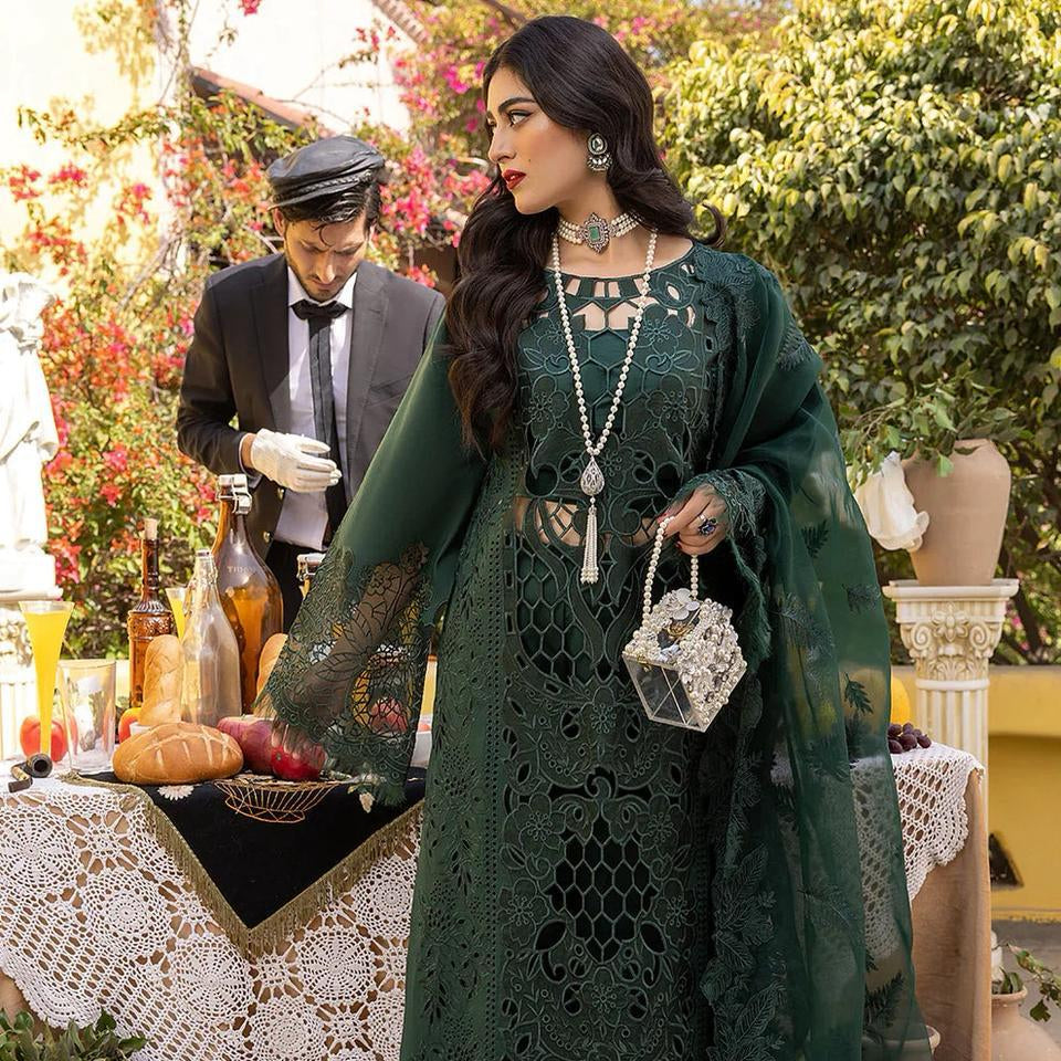 BIN ILYAS LUXURY LAWN 3 PC WITH EMBROIDERED DUPPTA