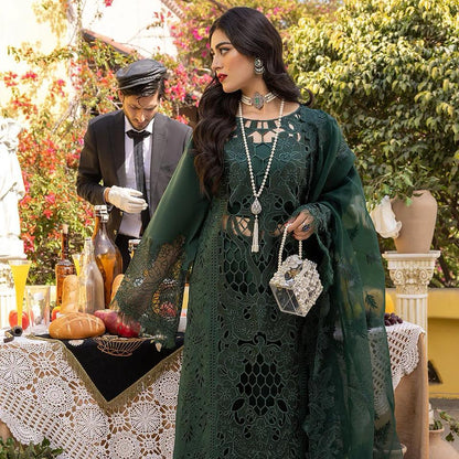 BIN ILYAS LUXURY LAWN 3 PC WITH EMBROIDERED DUPPTA