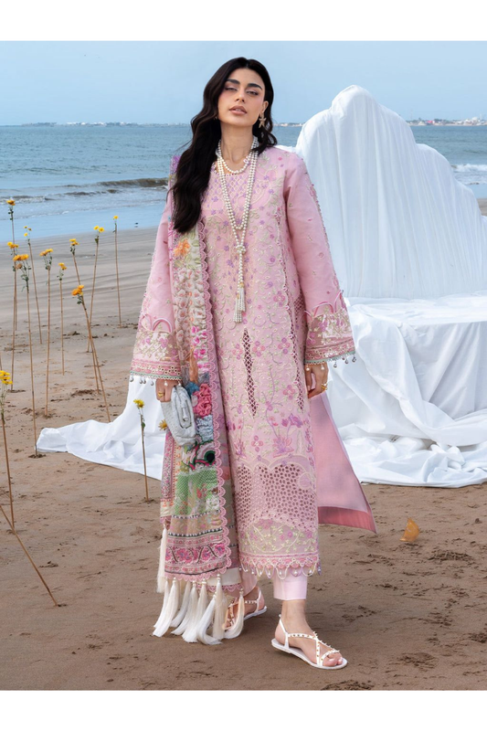MAHNUR 3PC LAWN CHIKANKAARI EMBROIDERED SHIRT WITH SOFT DUPATTA