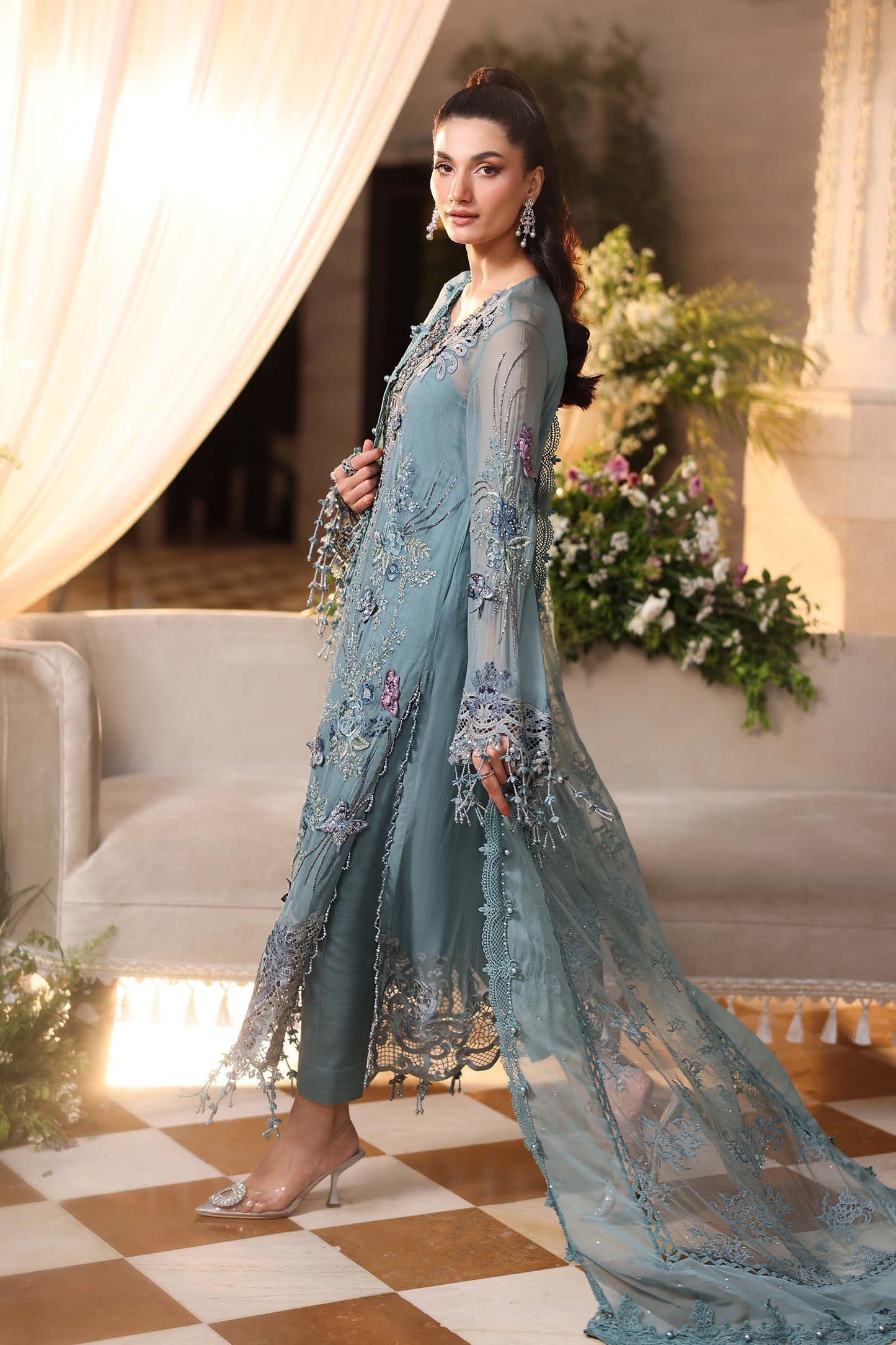 MARIA B LUXURY CHIFFON EMBROIDERED 3 PC WITH EMBROIDERED DUPPATA