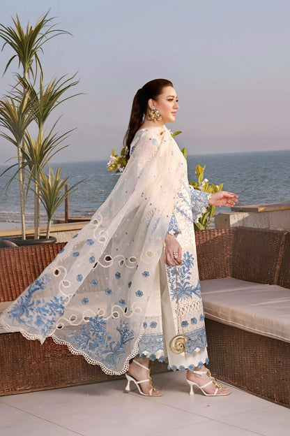 ANEELA'S LAWN EMBROIDERED 3 PC WITH EMBROIDERED DUPATTA
