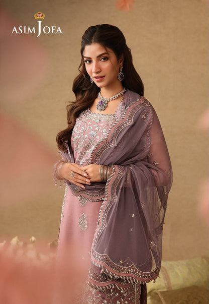 ASIM JOFA CHIFFON EMBROIDERED 3 PC WITH EMBROIDERED READY DUPPATA