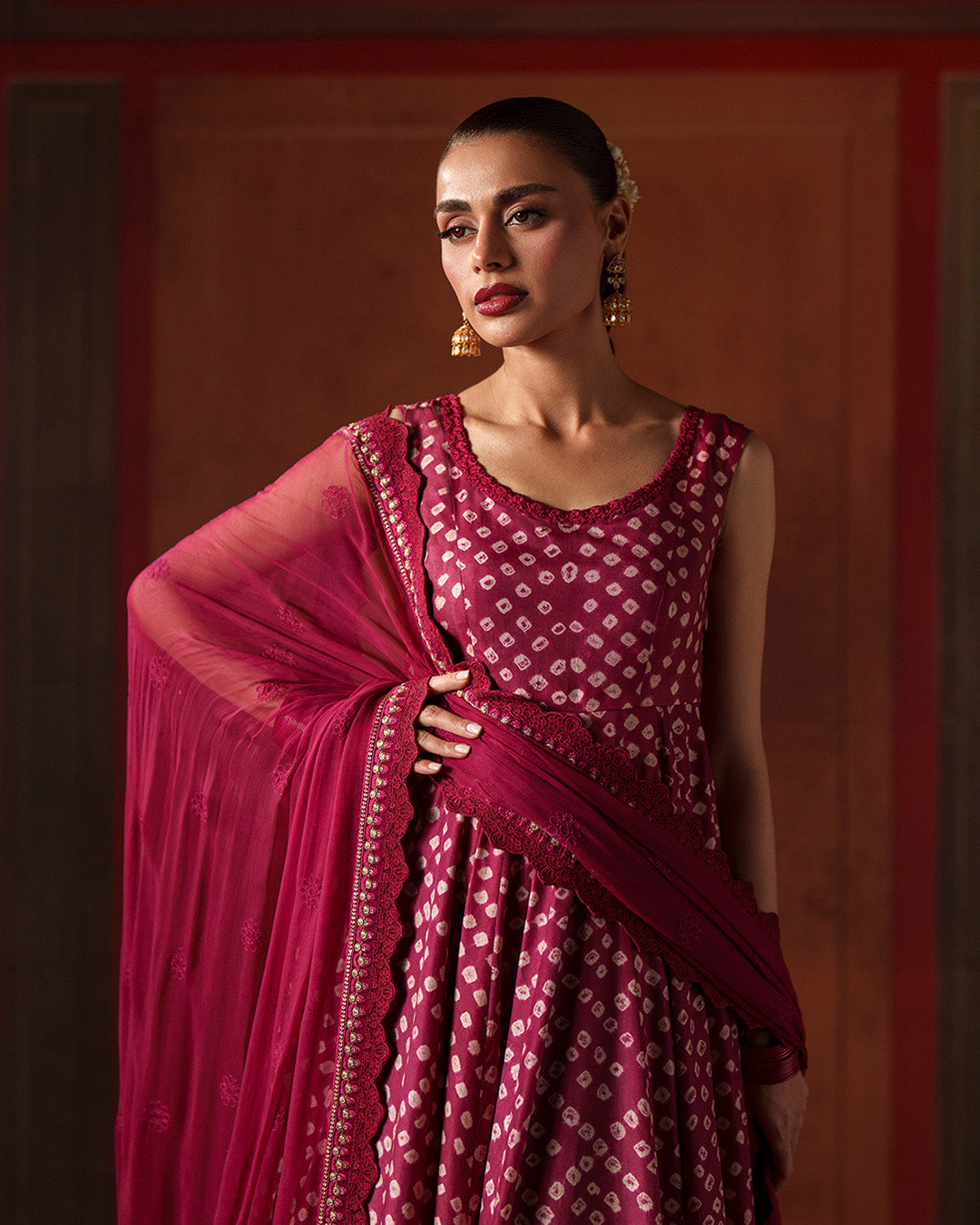 FAIZA SAQLAIN LAWN LUXURY FROCK WITH EMBROIDERED DUPPATA