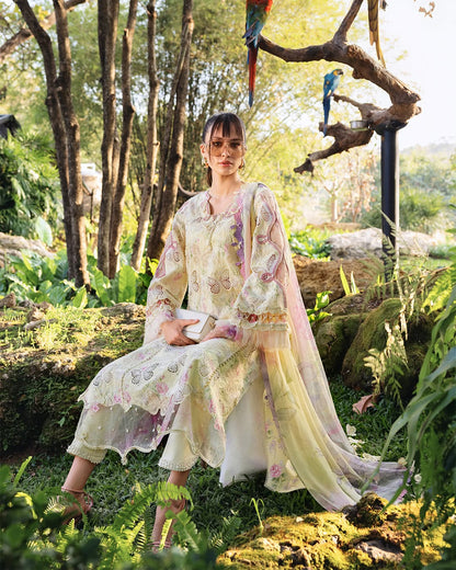 MARIA B LAWN EMBROIDERED 3 PC WITH EMBROIDERED DUPATTA