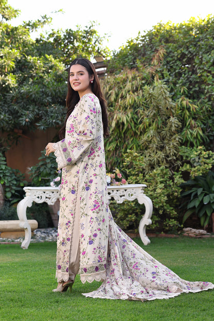 ANEELAS EMBROIDERED 3 PC WITH EMBROIDERED DUAPPTA