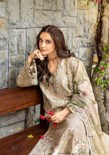 ELAF LUXURY LAWN EMBROIDERED 3 PC WITH EMBROIDERED DUPATTA