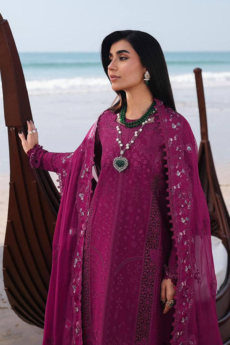 QALAMQAR 3PC LAWN EMBROIDERED WITH EMBROIDERED DUPATTA