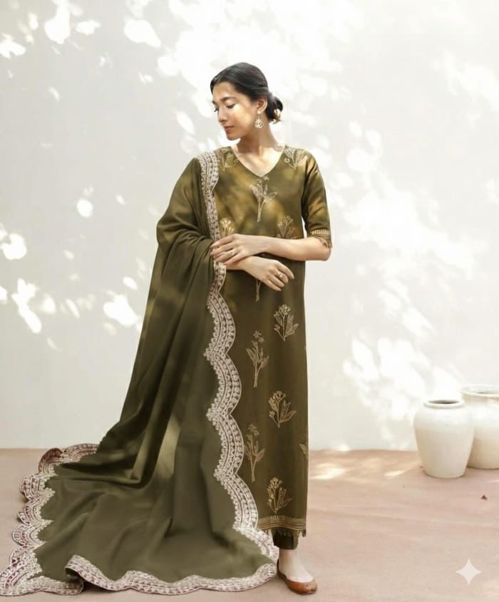 BATIK LAWN 3 PC EMBROIDERD WITH 4 SIDE READY TO WEAR DUPATTA