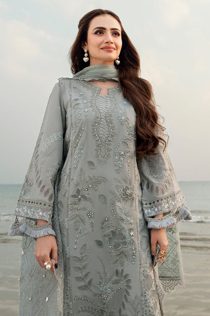 NUREH LAWN EMBROIDERED 3 PC WITH EMBROIDERED DUPATTA