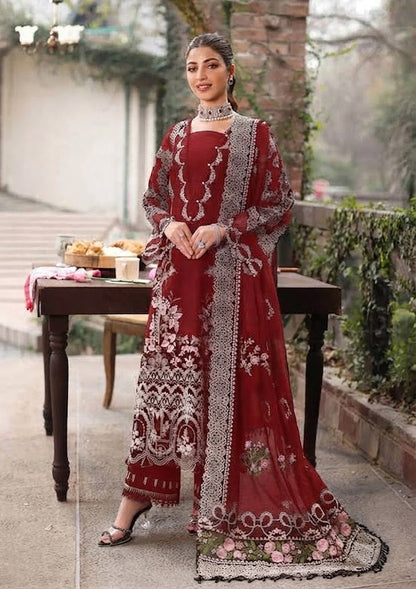 MARIA B PREMIUM WINTER EMBROIDERED 3 PC WITH EMBROIDERED SHAWL (RD)