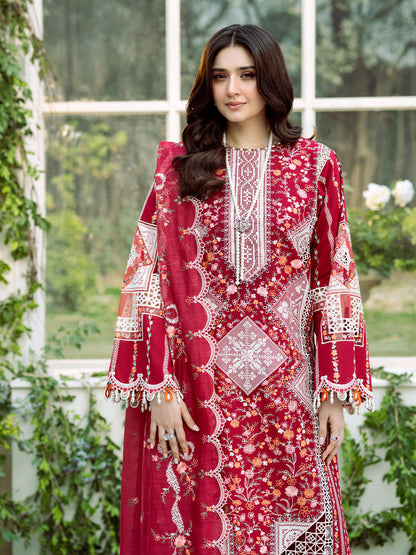 BIN ILYAS LUXURY LAWN EMBROIDERED 3 PC WITH EMBROIDERED DUPATTA