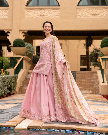 FAIZA SAQLAIN LAWN LUXURY EMBROIDERED 3 PC WITH EMBROIDERED DUPPATA