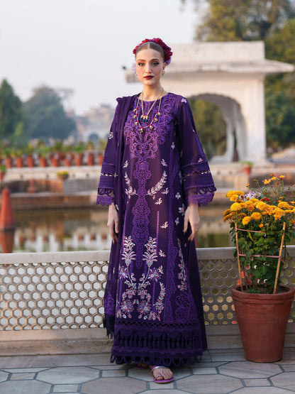 MAHNUR LUXURY WINTER EMBROIDERED 3 PC SUIT WITH EMBROIDERED SHAWL