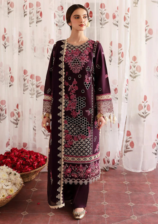 MAHNUR LUXURY WINTER EMBROIDERED 3 PC SUIT WITH EMBROIDERED SHAWL