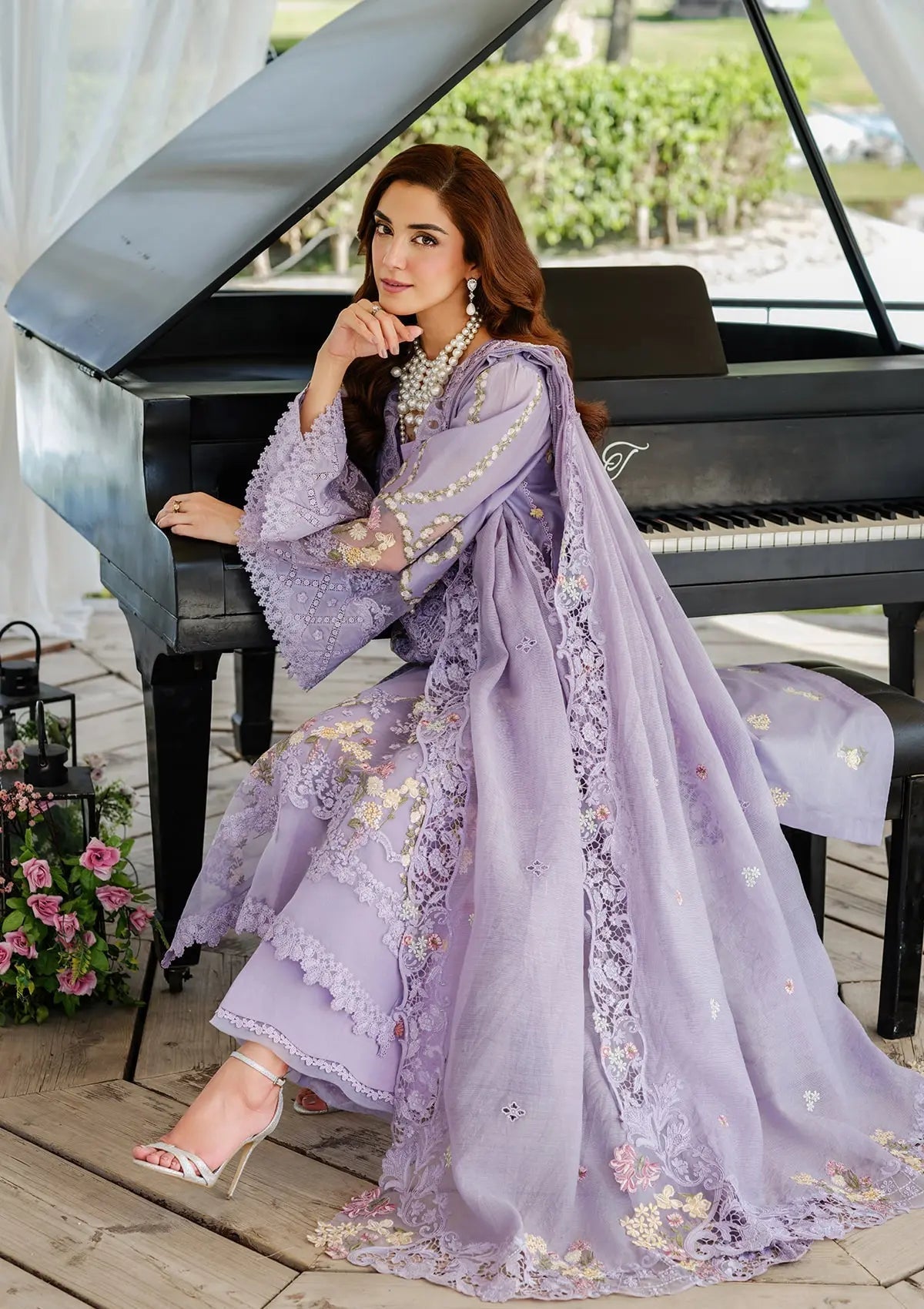 MARIA B LUXURY LAWN 3 PC EMBROIDERD WITH EMBROIDERED DUPATTA