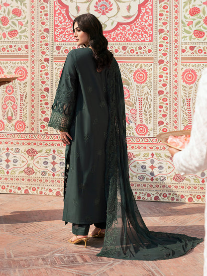 MAHNUR LAWN LUXURY EMBROIDERED 3 PC WITH EMBROIDERED DUPATTA