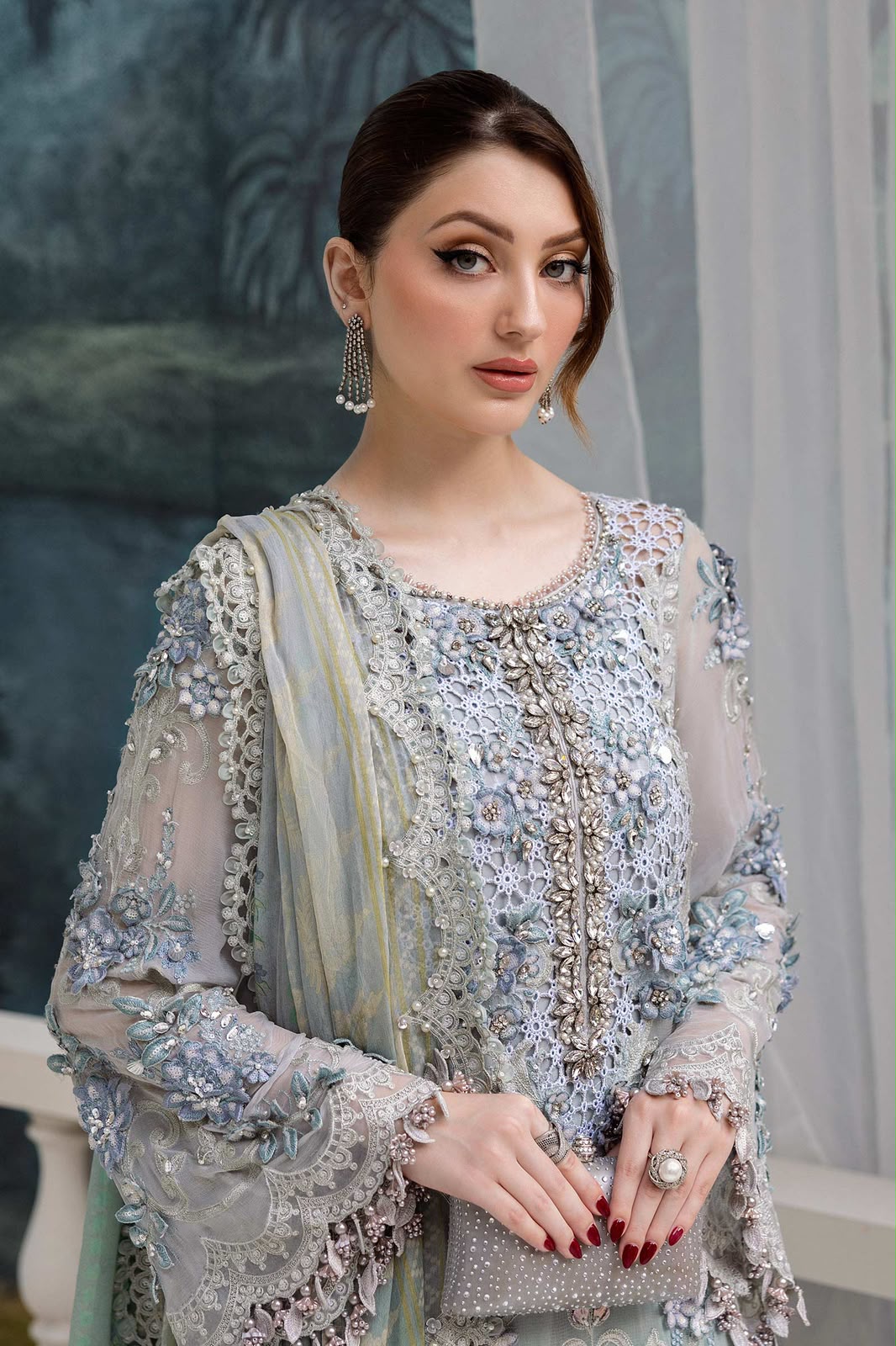 MARIA B LUXURY CHIFFON EMBROIDERED 3 PC WITH EMBROIDERED DUPPTA