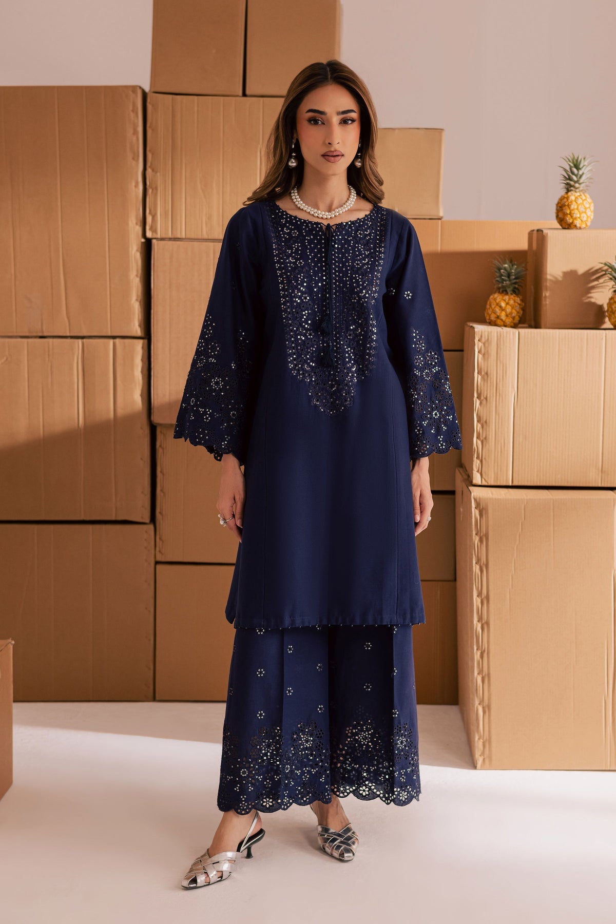 BATIK LAWN 2 PC SEQUENCE EMBROIDERED WITH EMBROIDERED TROUSER