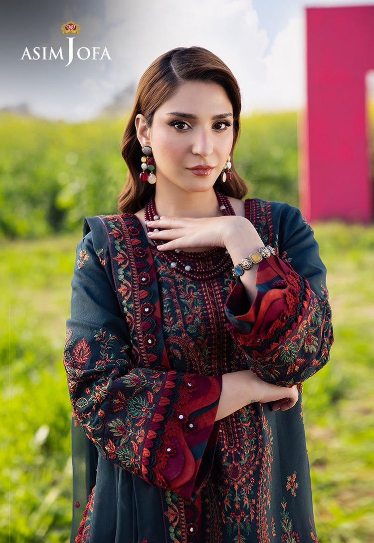 ASIM JOFA LAWN HEAVEY EMBROIDERED 3 PC WITH EMBROIDERED DUPATTA
