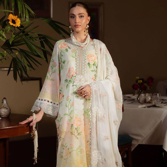 NUREH EMBROIDERED LAWN 3 PC WITH EMBROIDERED DUPPATA