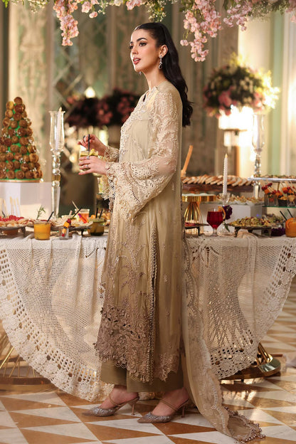 MARIA B CHIFFON EMBROIDERED 3 PC WITH EMBROIDERED DUPPTA