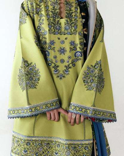 HUSSAIN REHAR WINTER EMBROIDERED 3 PC SUIT WITH EMBROIDERED SHAWL