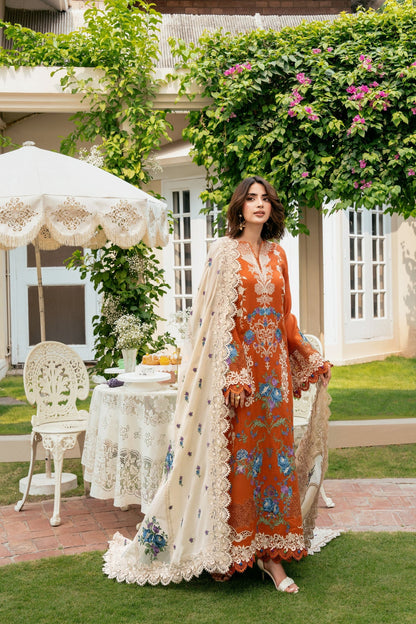 ANEELAS KARANDI EMBROIDERED 3 PC SUIT WITH EMBR SHAWL