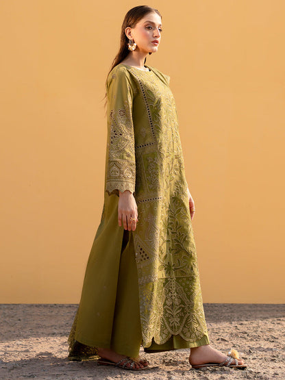 MAHNUR LUXURY LAWN EMBROIDERED 3 PC WITH EMBROIDERED DUPATTA