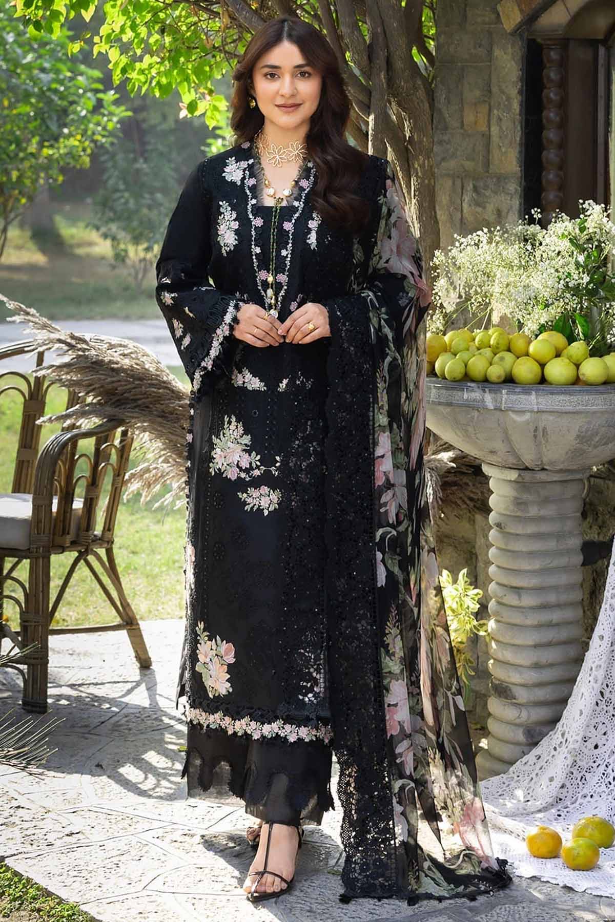ELAF LUXURY LAWN EMBROIDERED 3 PC WITH EMBROIDERED DUPATTA