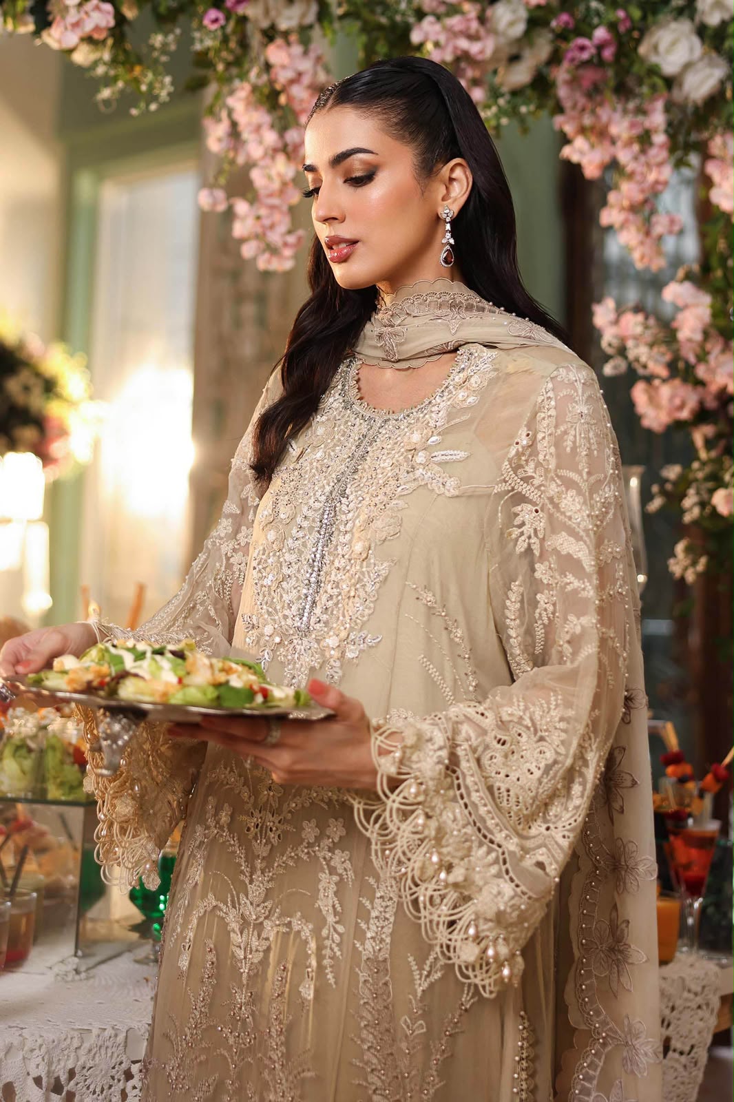 MARIA B CHIFFON EMBROIDERED 3 PC WITH EMBROIDERED DUPPTA